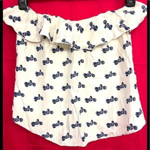 Amanda uprichard silk blouse motorcycle